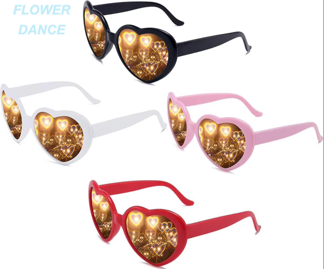 Heart Effect Diffraction Glasses See Hearts Special Rave Party Music Light Change Eyewear Love Sunglasses Valentine's Day Gift
