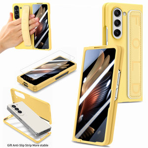 Telescopic <b>Lanyard</b> for for Z Fold 6 5G PU <b>Leather</b> PC Phone Case with Pen Slot - Product Image 1