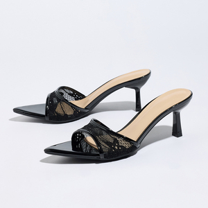 Sandali Sexy Rossi in Pizzo e Rete, Punta Aperta, Tacco Alto, in Pelle, <span class=keywords><strong>per</strong></span> Feste ed Eventi Eleganti da <span class=keywords><strong>Donna</strong></span> - Product Image 5