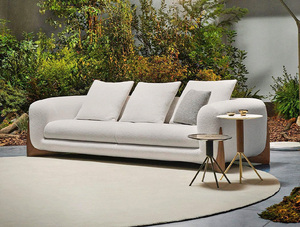 Juego de Sofás Modernos Italianos para Sala de Estar, Elegante Sofá Seccional de Lana de Cordero Suave y Cómodo para Villa o Apartamento - Product Image 2