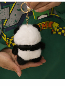 Nuevo lindo muñeco Panda Kawaii, llavero de peluche Súper suave, juguete de Animal relleno para regalo de cumpleaños para niños, Material de forro de malla - Product Image 4