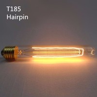Meilleure vente E27 E26 Vintage Edison ampoule T30 185mm Long Tube en verre 25w 40w 60w ampoule Antique 110V 220V