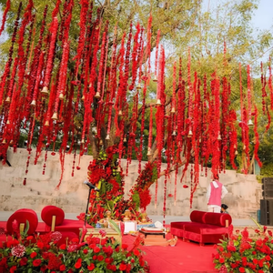 Fleur artificielle de souci cloche guirlande cordes mariage indien Diwali Holi Lohri thème fête décoration Festival décor à la maison - Product Image 1