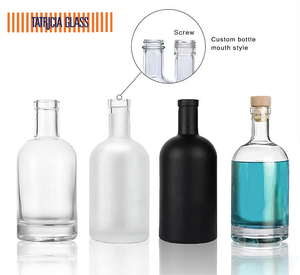 Bouteilles en verre pour spiritueux en gros - Design transparent sans plomb pour <span class=keywords><strong>whisky</strong></span>, vodka, tequila, logo personnalisé, ODM, usine certifiée ISO et FDA - Product Image 2