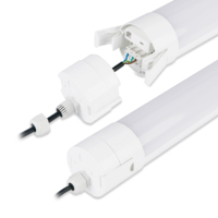 Lámpara LED Tri-Proof IP66 Impermeable, Totalmente de PC, Enlazable, Hermética, 20W 40W 60W para Almacenes Industriales y Garajes