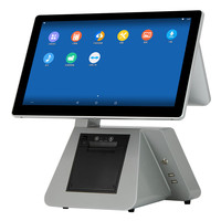 FJY-F6 15.6 ''Machine de commande Pos Android Windows Linux Imprimante intégrée Ordinateur de bureau Moniteur Pos de vente au détail Système Pos tout-en-un