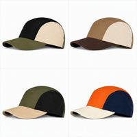Casquette de baseball 5 panneaux pour enfants, motif color block, réglable, pour garçons et filles, chapeau de soleil pour tout-petits, logo personnalisé, unisexe, sports de plein air