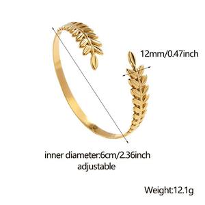 <span class=keywords><strong>2026</strong></span> 뜨거운 판매 보석 도매 진공 도금 18K 골드 스테인레스 스틸 밀 모양의 팔찌 팔찌 여성 보석 - Product Image 2