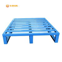 Palette plate en acier métallique à simple face de taille européenne pliable personnalisée pour la logistique