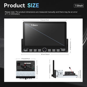 <span class=keywords><strong>Autoradio</strong></span> Podofo 7'' 4+64/6+128G 1Din avec CarPlay/Android Auto sans fil, Wifi, GPS et USB, Bluetooth, radio, touches piano, stéréo de voiture, ventilateur de refroidissement - Product Image 5