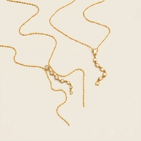 Collier en chaîne de perles de riz en acier inoxydable X&L, chaîne en Y avec pampille, bijoux de mode de haute qualité, accessoires imperméables