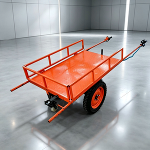 Chariot à plateau à deux roues manuel, véhicule de transport tout-terrain robuste, remorque agricole avec pneus pneumatiques pour la construction - Product Image 6