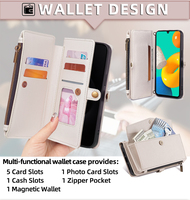 Étui de téléphone tendance en cuir PU magnétique avec fentes pour cartes, support intégré et antichoc pour Samsung Galaxy A56 A55 A54 A53 A35 A34 A16 A15