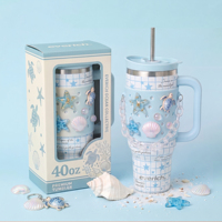 Nouveau Gobelet Isotherme en Acier Inoxydable à Double Paroi de 40 oz avec Poignée, Sans BPA, Design Mignon, Portable, Boîte Cadeau de Voyage 2026