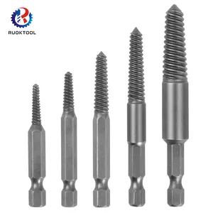 Mata Bor Sekrup Ekstraktor Sekrup, Mata Bor Patah Penghapus Baut Mudah Mengeluarkan Alat Sekrup 5 Buah, Mata Bor Hex Shank Screw Extractor Rusak