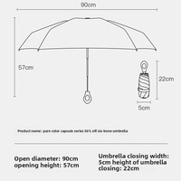 Vente en gros Mini parapluie de protection solaire en vinyle Compact Portable avec poignée en anneau Design pliant classique pour les beaux jours
