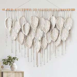Macramé colgante de pared <span class=keywords><strong>Boho</strong></span> decoración del hogar Decoración tejida para apartamento - Product Image 4