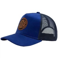 Casquette Trucker Richardson 112 à 5 Panneaux en Maille Respirante avec Logo en Cuir Brodé en 3D Personnalisé, Réglable, Tendance Pêche