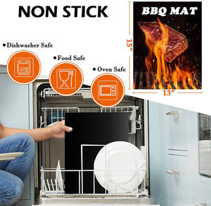 Nouveaux produits ignifuges Bbq Grill Mat réutilisable PTFE Set ignifuge Heavy Duty Bbq Mat - Product Image 4