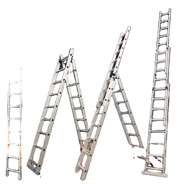 DX-E307 Aluminum  Folding Step Ladder Safety Extension Ladder Portable Extending Mobile Rope Ladder