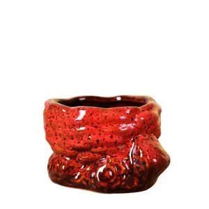 Personality creative ceramic succulent flower pot wholesale Colorful flower-pot with flower-glaze kiln change