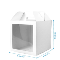 Boîte à gâteau en papier transparente portable avec fenêtre, 1 pièce, pour fournitures et outils de décoration de gâteaux, vente en gros d'usine