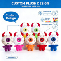 Porte-clés en peluche personnalisé, jouet en peluche doux en forme d'œil mignon, pendentif fantaisie, peluches originales pour cadeaux, décoration de fête d'Halloween, œil de démon