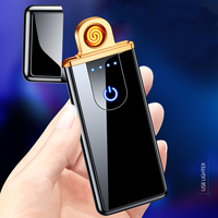 Briquet USB Rechargeable Ultra-Fin, Écran Tactile Double Face, Briquet Électronique Personnalisé