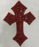 Croix en strass de 45 cm cousue à la main pour costume homme, grande taille, tendance 2026