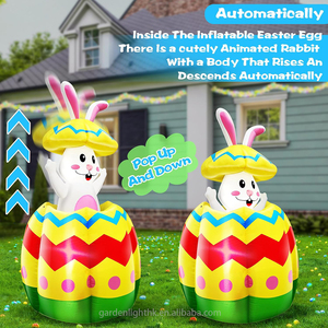 กระต่ายอีสเตอร์เป่าลมสูง 5.7 ฟุต กระโดดขึ้นลงได้ ตกแต่งงานปาร์ตี้ธีมไข่อีสเตอร์หลากสีสัน สำหรับตกแต่งสวน - Product Image 4