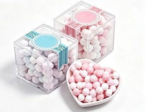 Pastilhas de Menta Sem <span class=keywords><strong>Açúcar</strong></span> para Hálito Fresco em Caixa de Acrílico Transparente, Presente para Convidados de Casamento, Doces Duros com Logotipo Personalizado, Atacado - Product Image 1