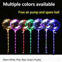 Ballons LED à bulles transparents pour mariage, ballons Bobo pour fête d'anniversaire, décorations pour enfants, jouets de Noël, ballons lumineux