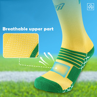 Chaussettes de football professionnelles antidérapantes en gros pour hommes, chaussettes de football en tissu éponge pour équipes sportives, tricotées pour enfants