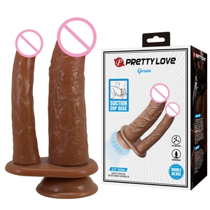Jouet sexuel pour adultes PRETTY <span class=keywords><strong>LOVE</strong></span>, double gode réaliste en TPE avec ventouse, jouets sexuels pour la masturbation féminine - Product Image 1