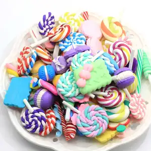 混合设计马卡龙平背棉花糖3D蛋糕聚合物粘土材料食品微缩，用于Diy手机壳装饰饰品Ac