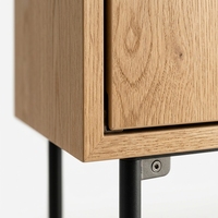 Console d'entrée moderne en bois de chêne clair, meuble de rangement étroit sur mesure OEM pour hall d'entrée d'appartement