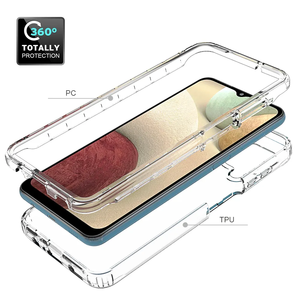 For Samsung A12 TPU PC Case Full Body 360 Cover CaseためSamsung Galaxy A12とFront Cover