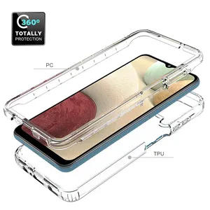 For Samsung A12 TPU PC Case Full Body 360 Cover Case for Samsung Galaxy A12 with Front Cover