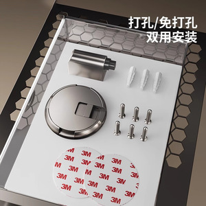 Loquet de porte mécanique Kaishengxi en alliage de zinc, automatique, sans perçage, auto-adhésif, fixation au sol pour salles de bain - Product Image 5