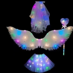 Glowing LED <b>Butterfly</b>-wing Fabric Angel fairy <b>Light</b>-up Back Decoration Wing Accessory Little Girls Toy Birthday Gift for Ages - Product Image 2