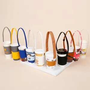 LOKYO-fundas reutilizables personalizadas para tazas de café, bolso de mano, bolsa de tela, soporte