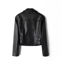 Veste en cuir véritable grain crocodile de luxe pour femme, style urbain, avec fermeture éclair intégrale, vêtement motoriste