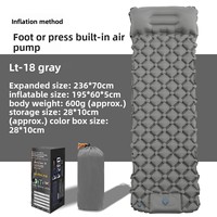 Pompe à pied intégrée coussin de couchage autogonflant avec oreiller d'air pour Camping randonnée randonnée