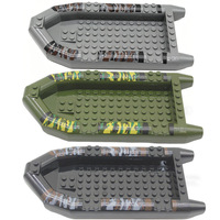 Blocs de construction en plastique pour bateaux, vente en gros transfrontalière, 40 pièces, jouet DIY X009 Bateau d'assaut X003 Navire de patrouille J089CD