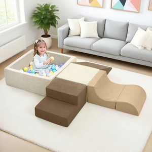 Khối leo bọt với hố bóng & cầu thang cho trẻ mới biết đi từ 1-3 tuổi-Bộ chơi mềm cho Bộ bọt bò trong nhà - Product Image 2