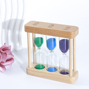 Temporizador de Té 3 en 1 de Madera y Vidrio con Diseño Art Deco Premium, Arena Colorida Hecha a Mano para una Preparación Precisa en Cocina o Cafetería - Product Image 1