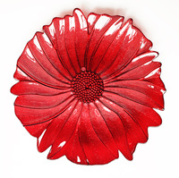 Offre Spéciale 13 pouces forme florale Design verre chargeur assiettes mariage verre chargeur assiettes pour décoration de Table