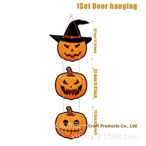 Decorazione da Appendere alla Porta Personalizzabile, in Legno, con Zucca, Strega, Fantasma e Pipistrello per Feste, Decorazioni di Halloween in Legno - Product Image 6