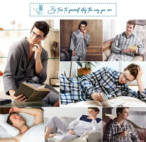 Mannen Plaid Pyjamabroek Pj Microfleece Pyjama Lounge/Broek Set Nachtkleding Pjs Met Zakken