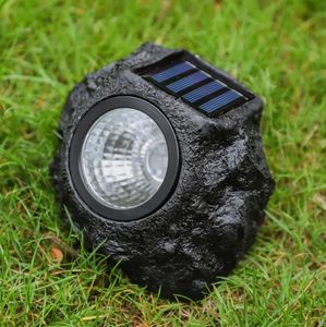 Güneş enerjili veranda LED çim spot su geçirmez reçine imitasyon taş bahçe ışıkları - Product Image 2